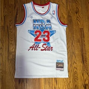 Mitchell & Ness NBA All-Star White Jersey with Red and Blue Details